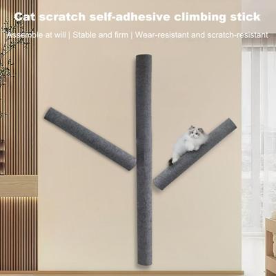 Yousheng Katzenkratzbaum Wandmontage Selbstklebender Katzenkratzstock Katzenklettergerüst Haustierkratzbaum Möbelschutz