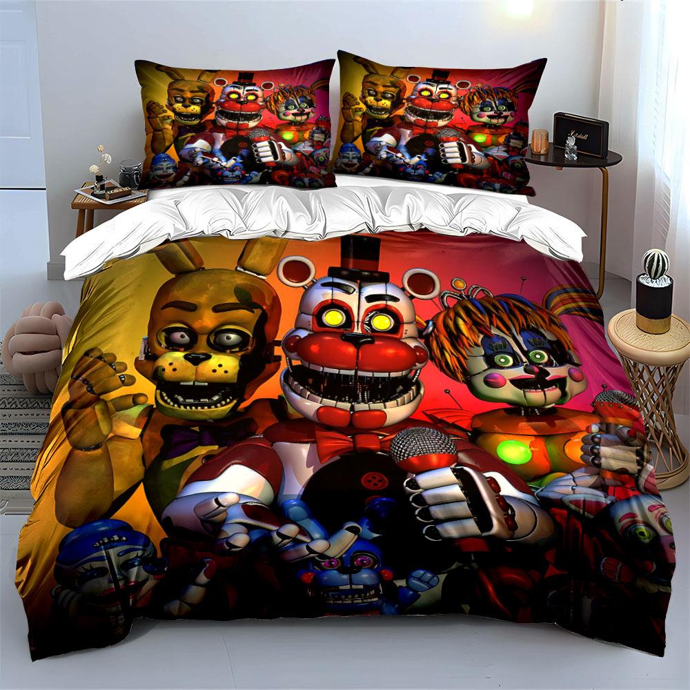 Anthropomorphic animatronic characters Bedding sets Duvet cover sets Duvet covers Pillowcases(1*Duvet Cover 2*Pillowcases without duvet insert)