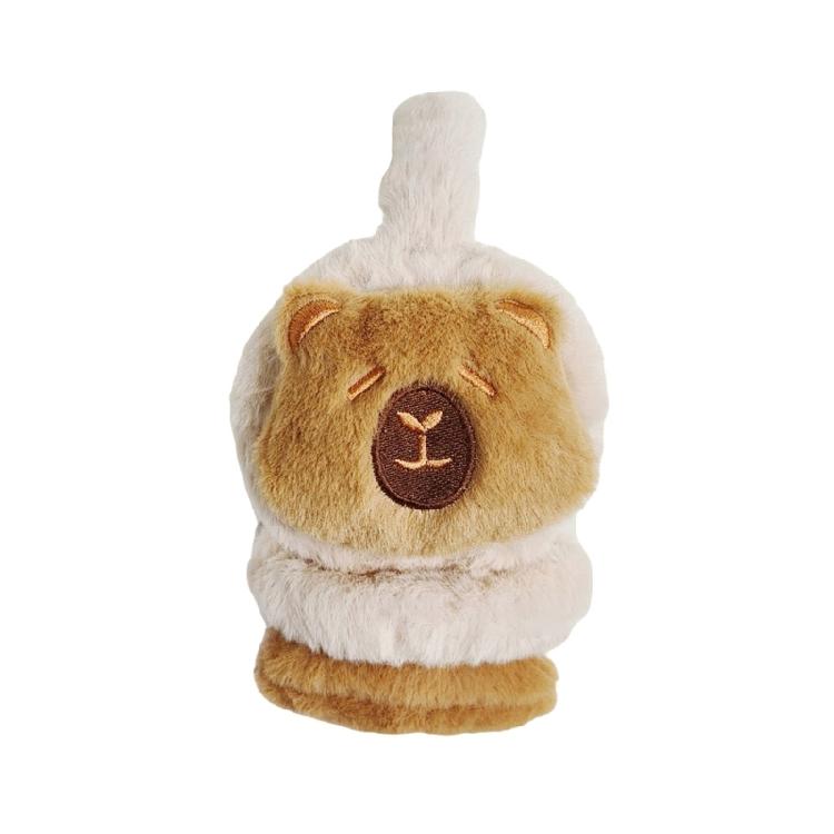 Plush Capybara Ear Warmers Fashion Portable Animal Earmuffs for Women and Girls Foldable Thick Earflaps Accessories