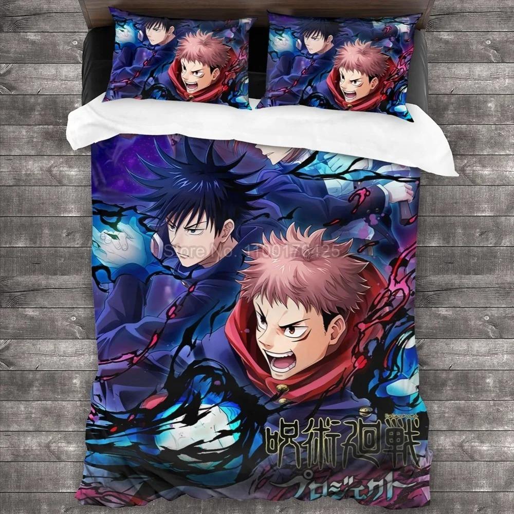 Jujutsu Kaisen Bedding Set Japan Famous Anime Duvet Cover Sets Comforter Bedclothes Twin Queen King Single Size Kids Gift