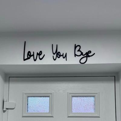 Yousheng Liebe Dich Tschüss Schild Holz Wandkunst Schild Liebe Themen Eingangsbereich Wanddekoration für Zuhause Valentinstag Flur Foyer Dekor Einzugsgeschenk