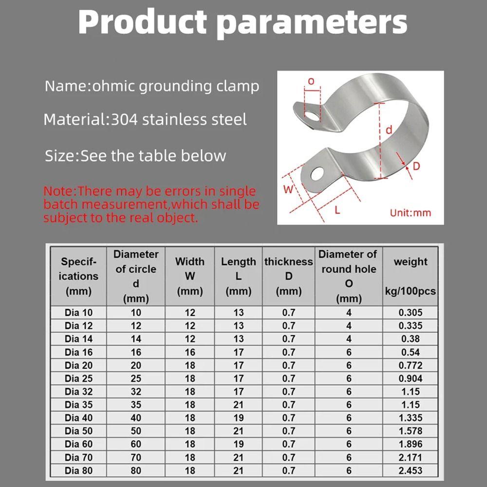 1Pcs Fastening Hardware Grounding Clip with Screws Nuts Pipe Buckle New Hose Clamp