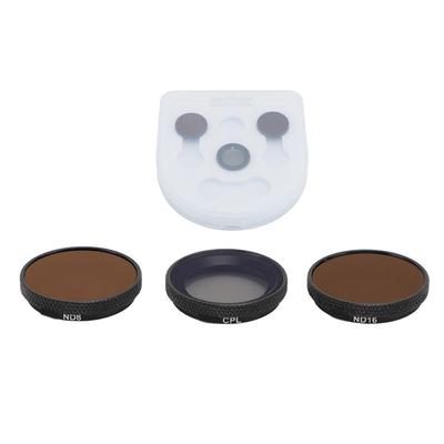 3-in-1-Objektivfilter-Set, Aluminiumlegierung, optisches Glas, tragbarer ND8-ND16-CPL-Filter für GO3S Action