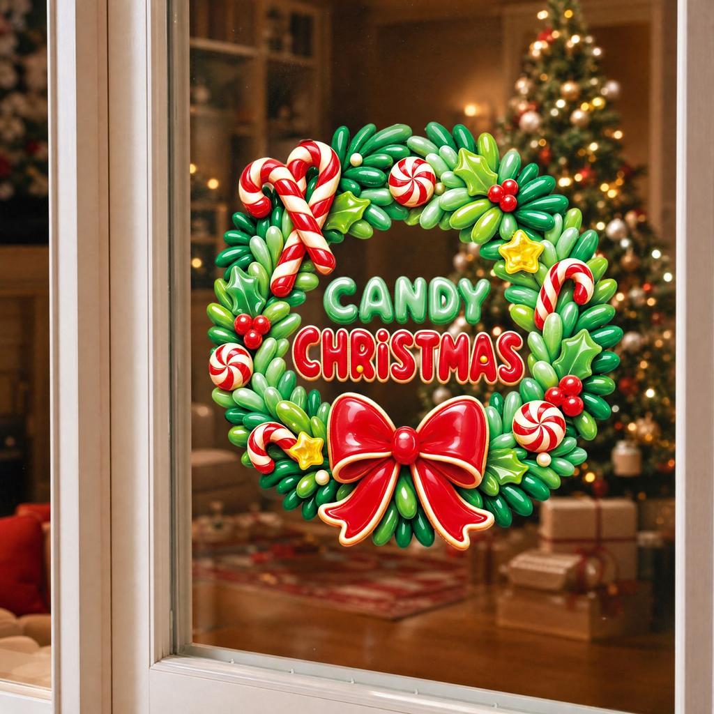 Christmas Window Decal Sticker for Glass, Festive Holiday Home Decor