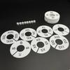 White Double-Sided Round Plastic Clothing Size Dividers with Printed Design for Closet Organization