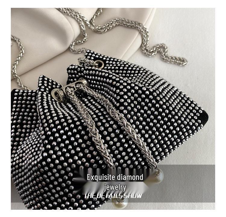 High-End Single Shoulder Bucket Bag: Versatile Summer Crossbody with Chain & Drawstring Design