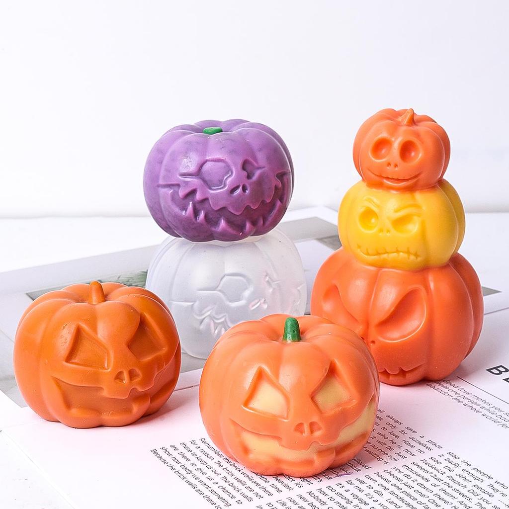 1 st Kreativitet Halloween Silikon Ljusform Handgjorda Doftljus Tvålformar Gips Harts Hantverkstillverkning Hem Halloween Dekor