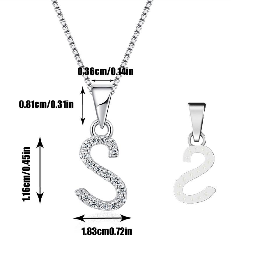 Charming Alphabet Elegant Pendant Initial Letter S Simple Exquisite Love Heart Necklace Fashion DIY