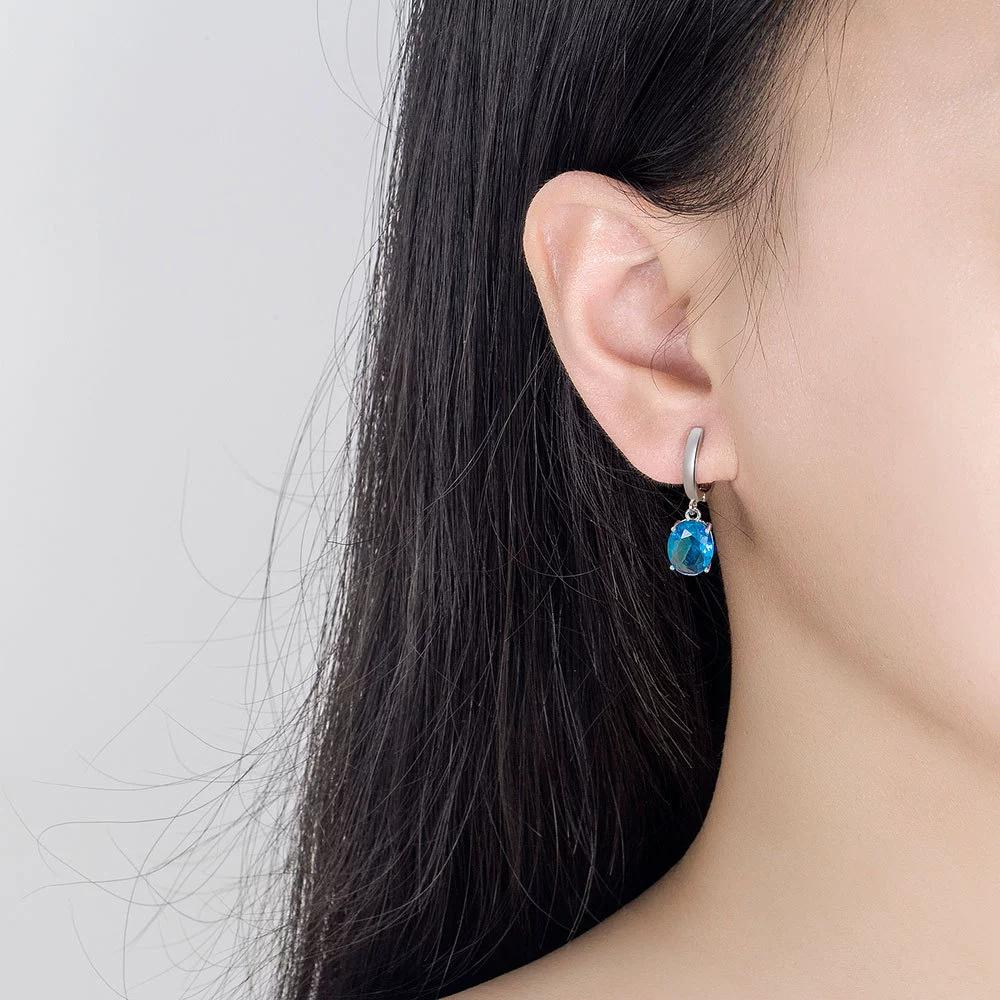 NeeTim 2ct Moissanit Ohrringe100% S925 Sterlingsilber Original Hängeohrring Hochzeit Brautschmuck mit Zertifikat für Frauen