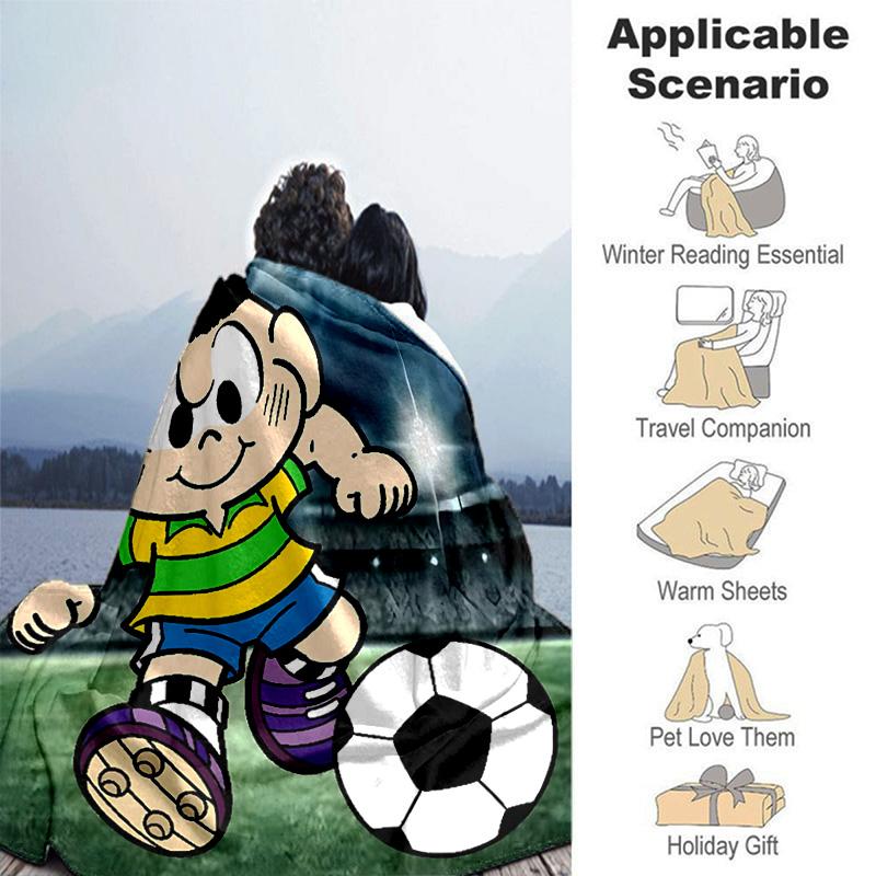 1pc Football Player Stadium Flannel Blanket Soft Warm Throw Blanket for Bedroom Living Room Bed Travel Camping Picnic Gift. MT7160147