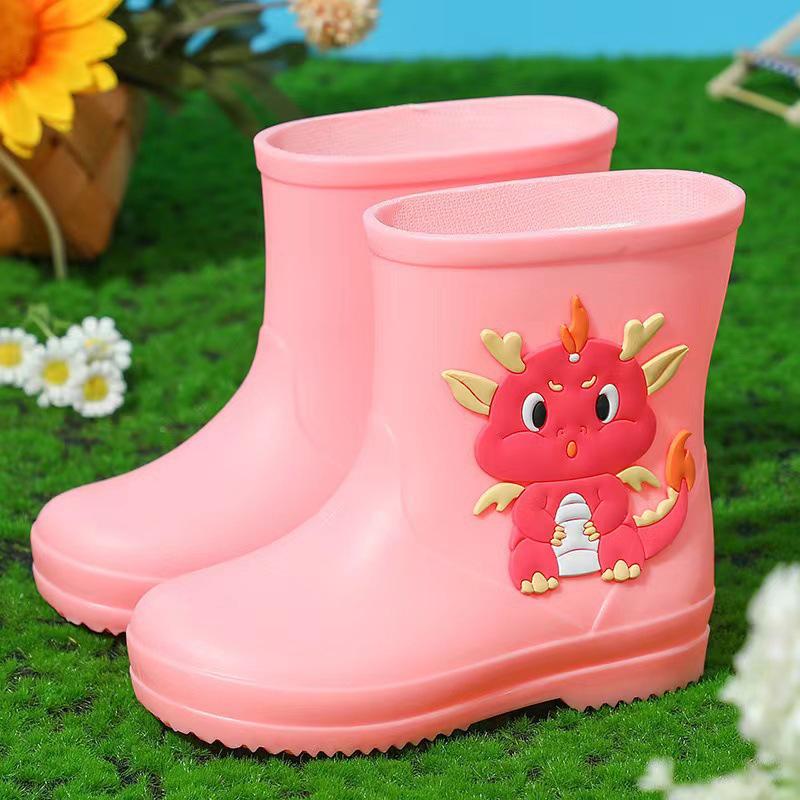 Cartoon Waterproof Unisex Toddler Rain Boots - Short Rubber Boots for Kids