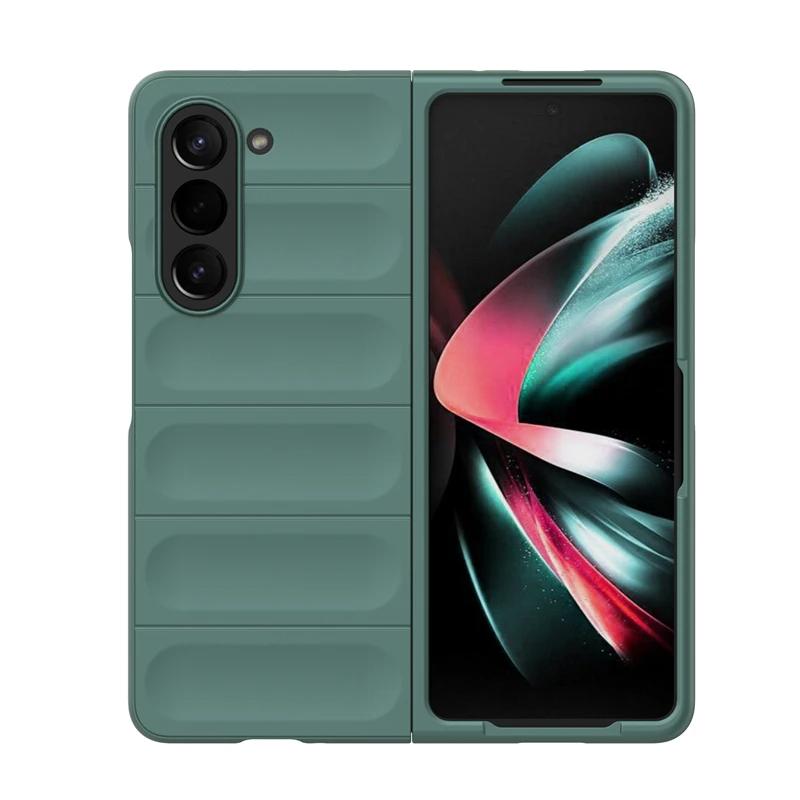 For Samsung Galaxy Z Fold5 4 3 5g Back Cover Phone Case Soft Liquid Silicone Anti-fall Shockproof Armor Protect Funda Coque