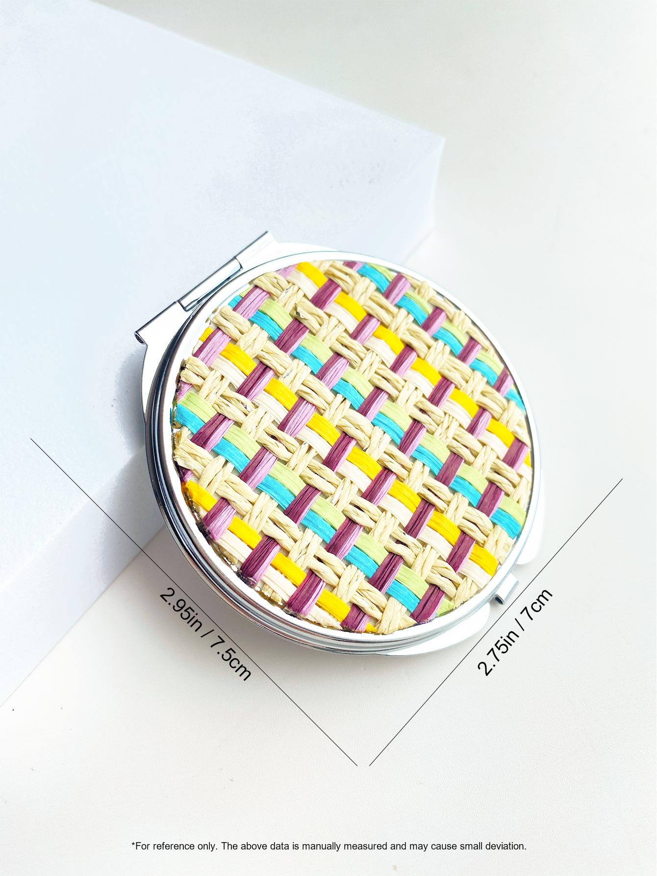 

1 Piece Round Mini Double-Sided Folding Mirror Portable Pocket Mirror For Girl Women Makeup Mirror Styling Tools