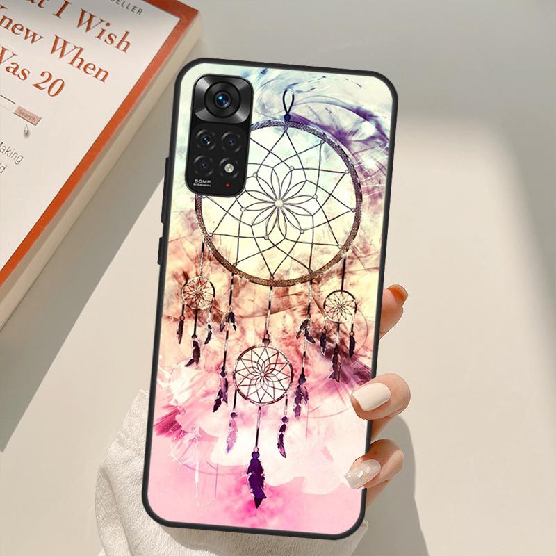 Dream Catcher Feather Wolf Case For Xiaomi Redmi Note 11 10 9 8 Pro Note 11S 10S 9S 8T K50 K40 9A 9C 10A 10C Cover