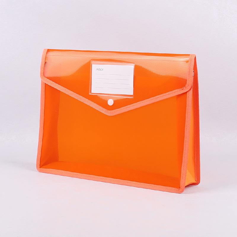 A4 Transparent Large Capacity Snap Button File Bag for Office and Student Documents