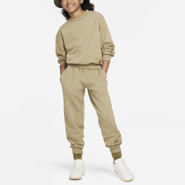 Nike Sportswear Icon Fleece Solid Logo Jogger Pants Kids Bottoms Khaki FJ6028-276