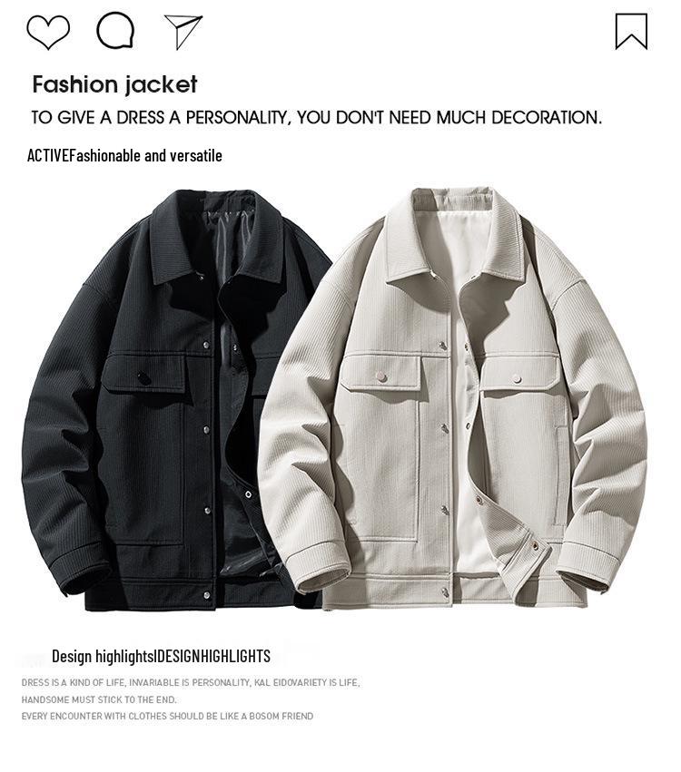 New Men's Casual Solid Color Lapel Jacket - Youthful, Trendy, and Versatile Design