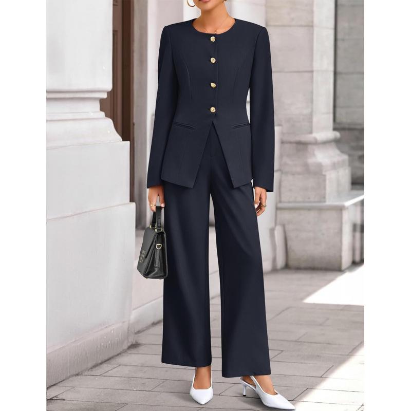 Europäisches & Amerikanisches Damenmode-Anzugset: Reversjacke & Hose