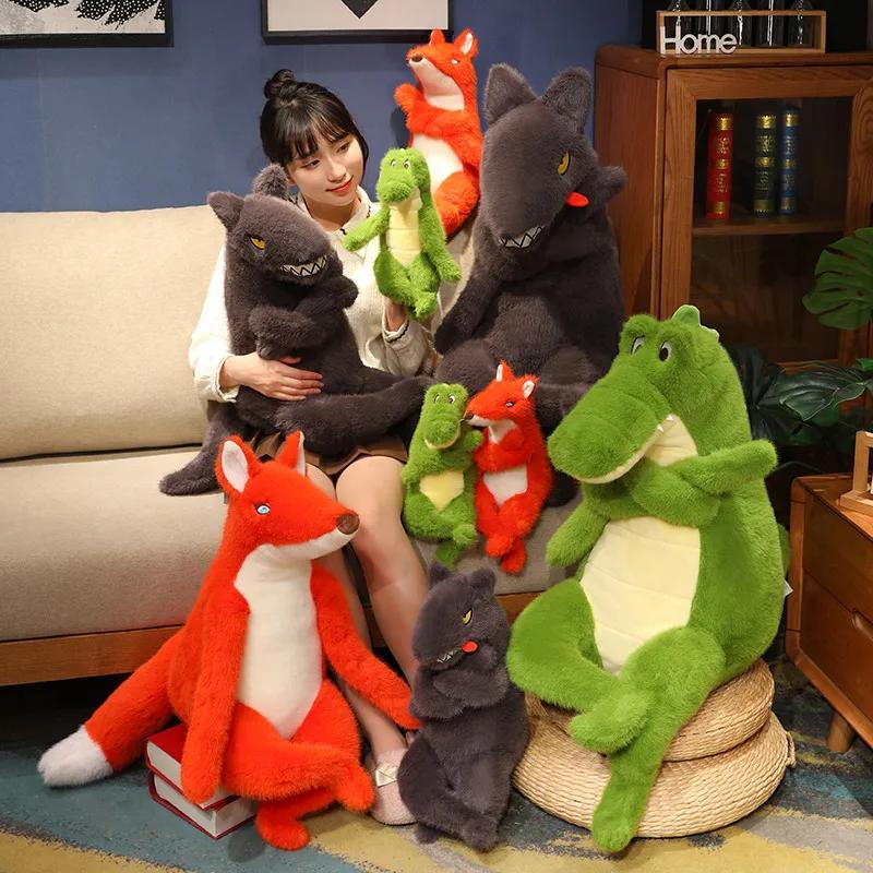 Nice Crocodile Plush Cute Fluffy Wolf Soft Doll  Cute Funny Confident Stuffed Animal Fox Birthday Gift For Children Kids Toys