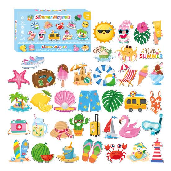Kids Educational Refrigerator Magnet Alphabet Number Fruit Animal Preschool Learning Home Kitchen Whiteboard Locker Fridge Magnetic Decoration