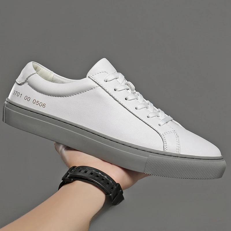 Men's Genuine Leather Shoes Luxury Designer Sneakers Fashion Business Casual Shoes for Men Lace Up Walking Flats Zapatos Hombre