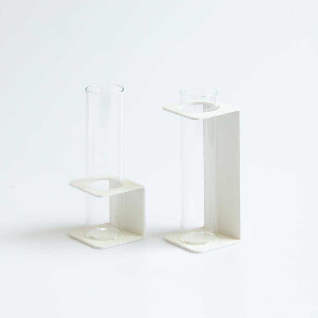 [Made In Tsubame-Sanjo] TETSUNAGI C & C Long Flower Vase Set, Single Flower Vase, Steel and Glass Test Tube, Mini, Made In Japan, Interior Decor,