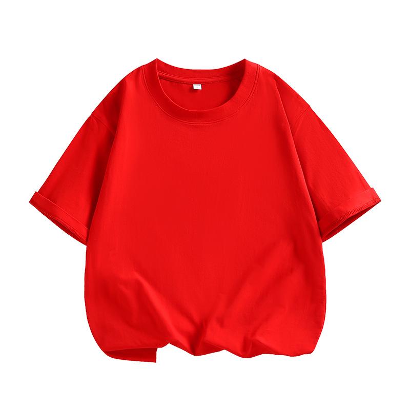Pure Cotton Kids' T-shirt with Logo - Summer Class Uniform & Parent-Child Wear