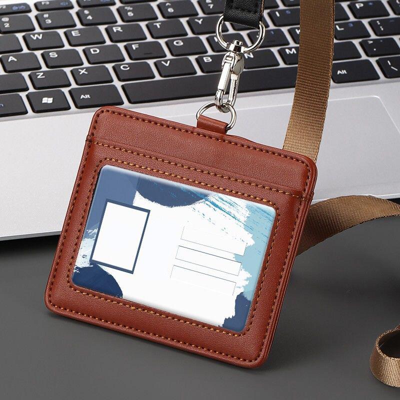 Formal Business 2 Card Slot ID Badge Holder with Lanyard Horizontal and Vertical Styles Suitable for Office and Professionals Cardholders