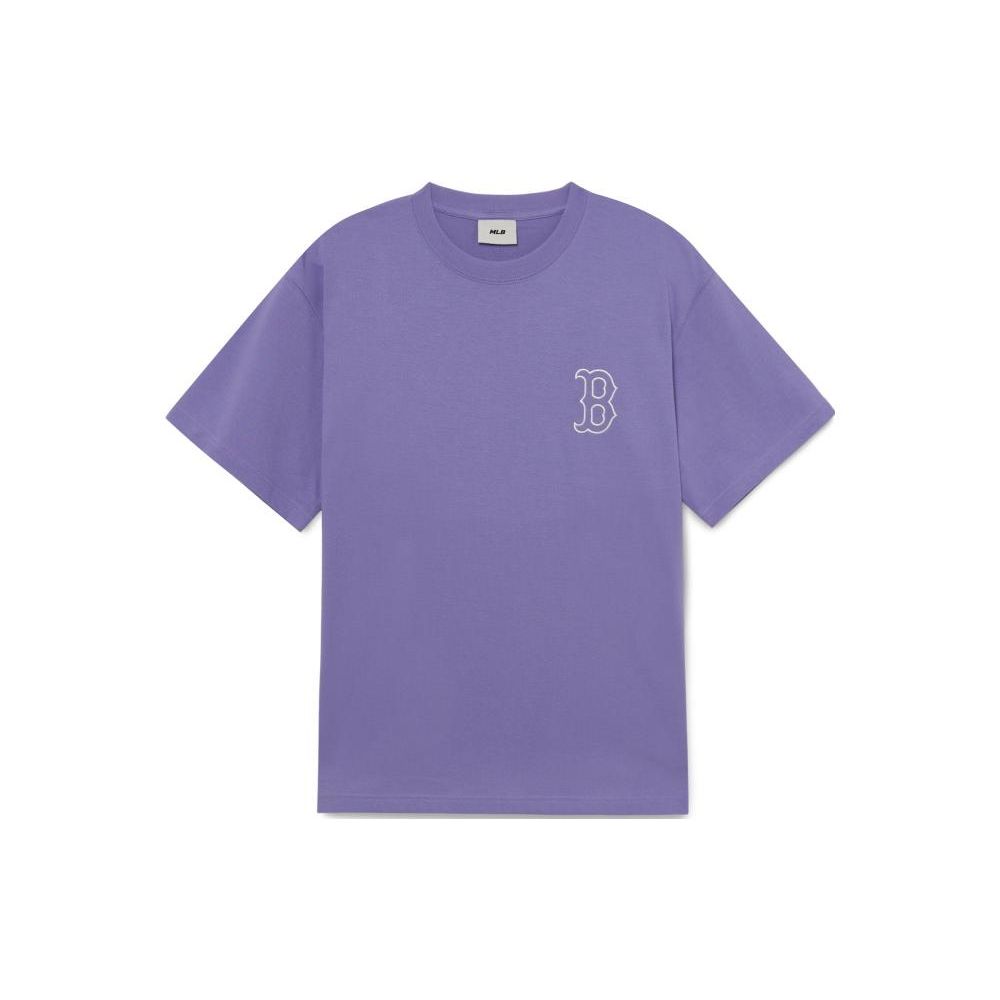 MLB Boston Red Sox American Vintage Back Letter Logo Printed Loose Fit Short Sleeve T-Shirt Unisex Tops Purple 3ATSB0433-43LDD