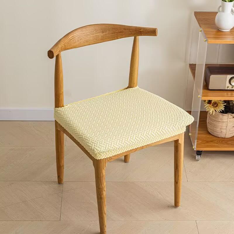 

Подушка для стула из спандекса для столовой, съемный чехол, моющийся защитный чехол для мебели жёлтый