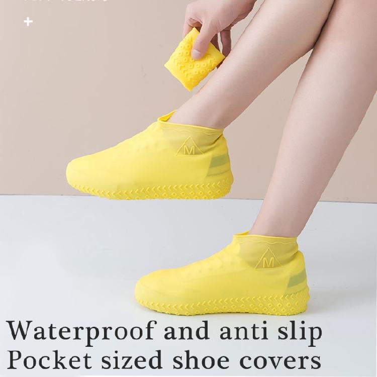 Collapsible Anti Slip Rain Shoe Covers Reusable Silicone Design Full Coverage Shoe Protectors For Hiking Daily Use
