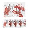 Snowman Vinyl Christmas Placemats Set of 4, 12x18 Inch Washable Plastic Non-Slip Winter Table Mats for Party Kitchen Dining Decor