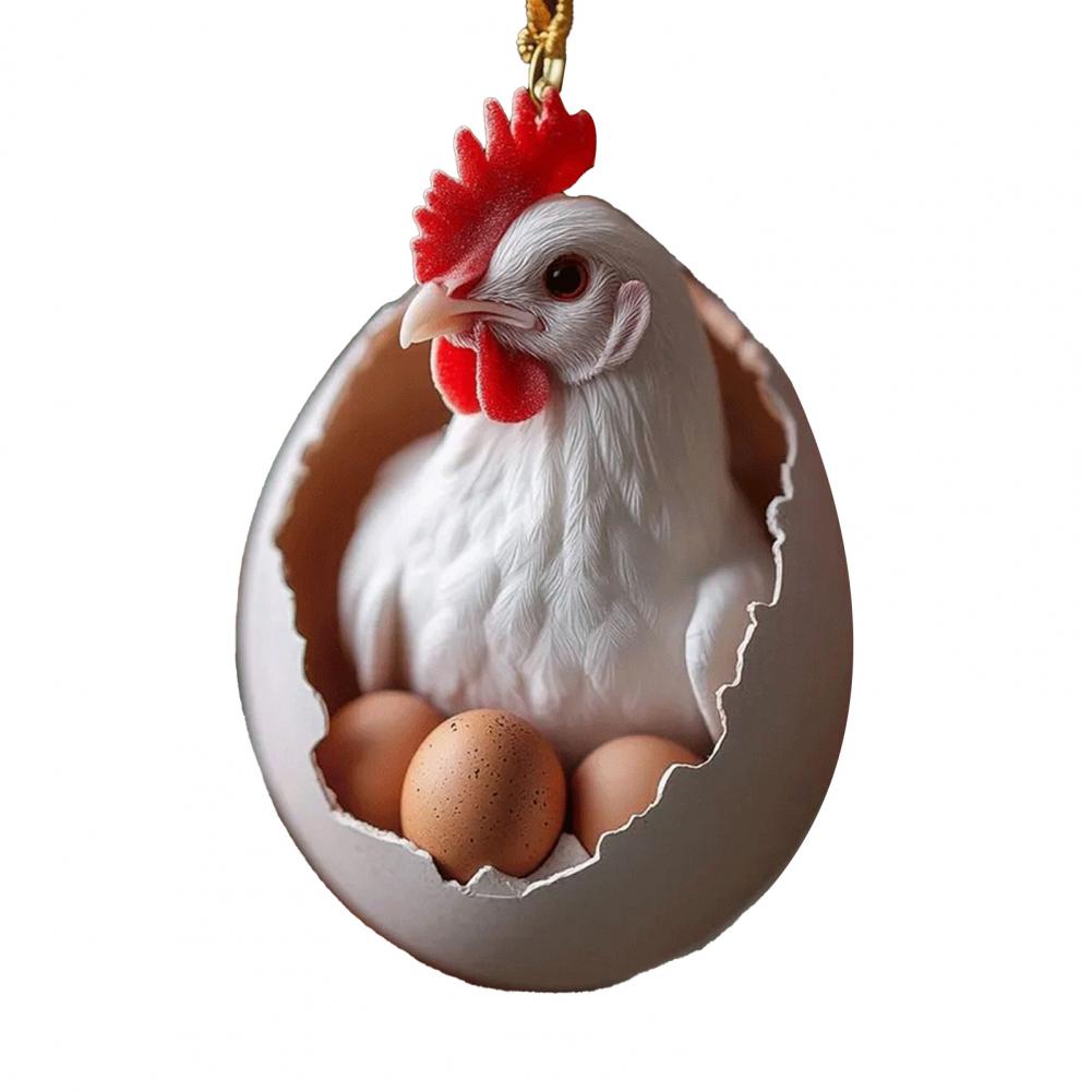 

Christmas Ornament Wood Acrylic Egg Christmas Tree Ornaments 2d Chicken Duck Turtle Eggshell Farm Decorations Holiday