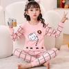 Seturi Pijamale Fete 2 Până La 3 4 5 6 7 8 9 10 11 12 13 14 Ani Bumbac 100% Copii Mici Pijamale Mânecă Lungă Pijama Drăguță Pisică Roz PJs