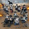 Mobile Truppen Motorrad 8131 Militär Minifiguren Kinder Zusammenbauen Kleine Partikel Baustein Spielzeug