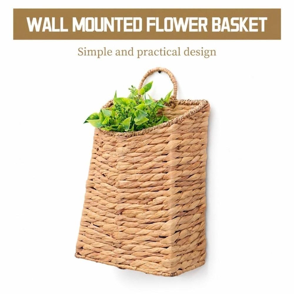 Natural Rattan Hanging Wall Basket Waterproof Front Door Decor Basket  Entryway Organizer