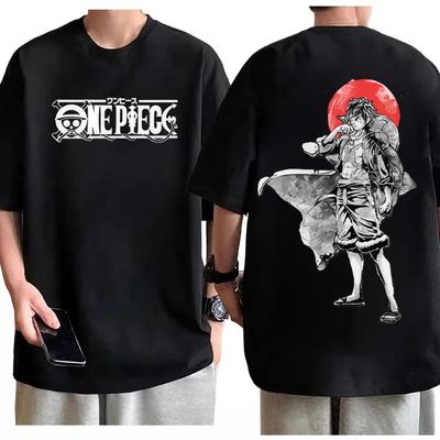 2026 One Piece Monkey D Luffy T-shirt Heren Katoen Anime Grafisch T-shirt Casual Streetwear Piraat Koning Print Comfortabele Pasvorm Top