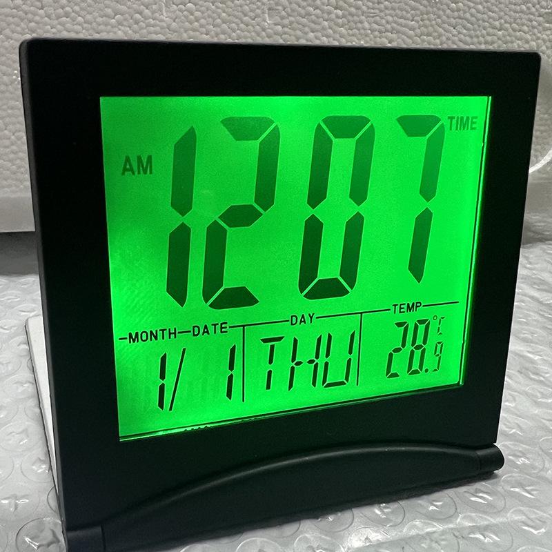 Multifunctional Folding Alarm Clock with Perpetual Calendar, Timer, Weather Forecast, and Temperature Display