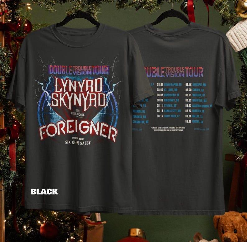 Unisex Foreigner, Lynyrd Skynyrd Double Trouble Vision Tour 2026 Shirt