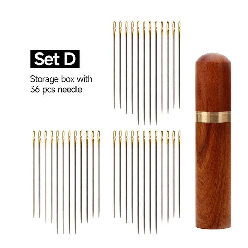 12/36Pcs Blind Needle Elderly Needle-side Hole Hand Household Sewing Stainless Steel Sewing Needless Threading Diy Jewelry