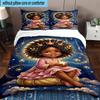 Galactic Princess Adventure 3pcs Bedding,Including 1pc Duvet Cover And 2pcs Pillowcases Perfect for Christmas,Ideal for Bedroom, Dormitory