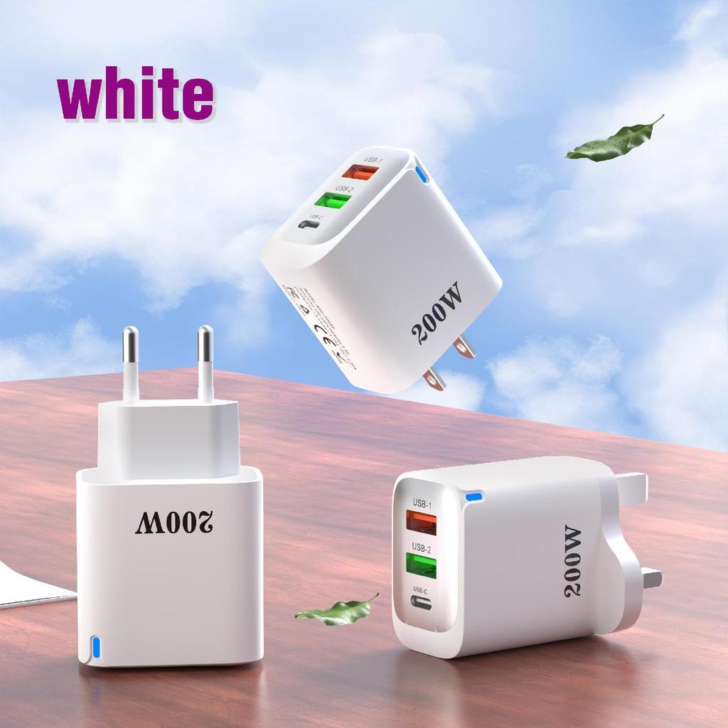 High-Power Multi-Port Universal PD Charger with US/EU Plug