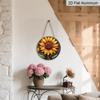 2D Flat Aluminum 7.87 Inch X 7.87 Inch Sunflower Pattern Wall Decoration, Rustic Style, Suitable for Gardens, Farmhouses, Cafes, Living Rooms
