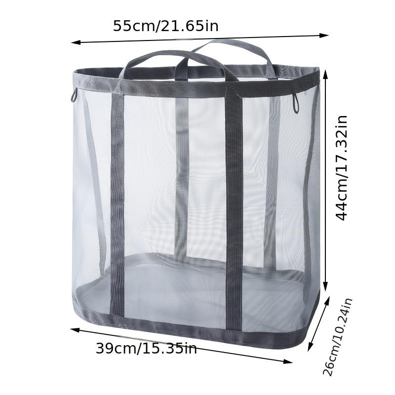 1/2pcs Nylon Mesh Laundry Basket with Handle Breathable Folding Portable Dirty Clothes Organizer Large Capacity Laundry Basket