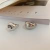 Glossy Geometric Irregular Adjustable Ring for Women - Trendy Retro Stackable Style