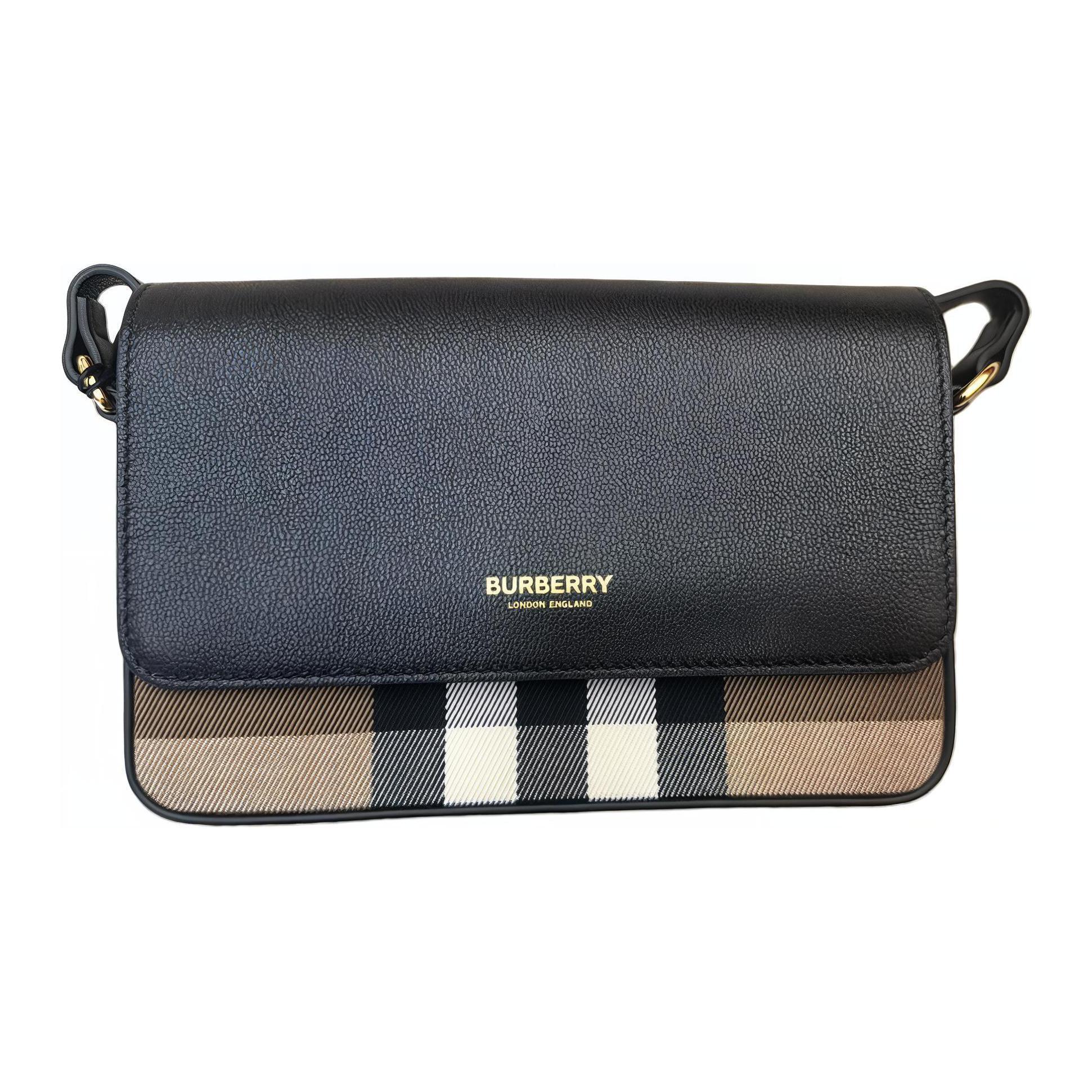 

Burberry Сумка через плече Crossbody Жіночі сумки Чорний 80840281 Дизайн Color Block з літерним логотипом Burberry Шкіра та Канва Basic Set (Bag+Dust Bag)