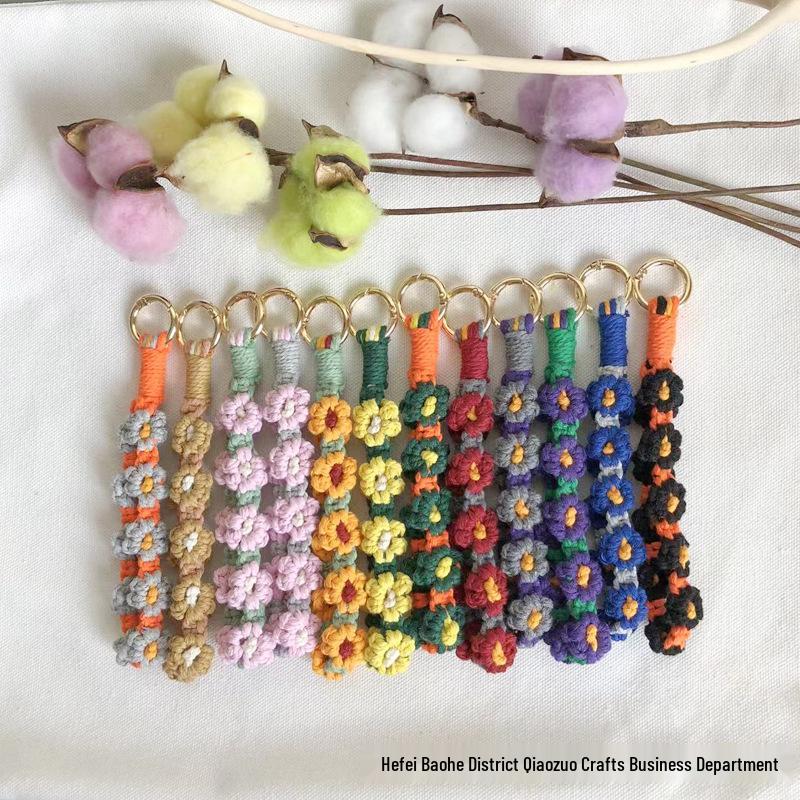 Colorful Daisy Wrist Strap Keychain & Bag Charm Accessory