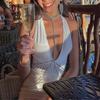 Sparkly Rhinestone Bra Chain Silver Chest Chains Y Bikini Body Chain Jewelry for