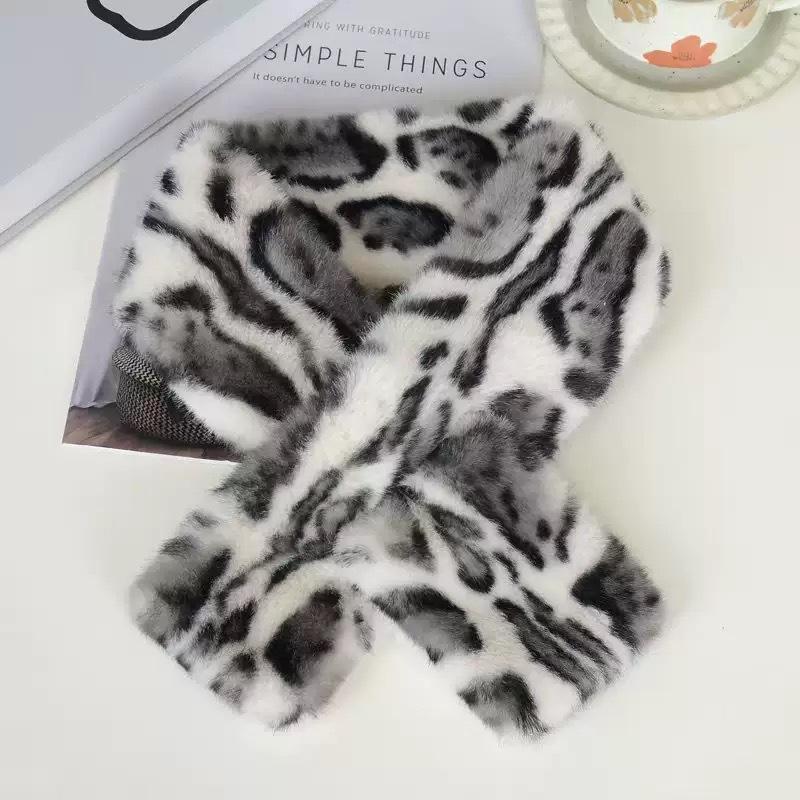 

Ретро Толстый Теплый Шарф с Леопардовым Принтом для Женщин Ветрозащитный Шарф из Искусственного Меха Мягкий Искусственный Воротник Шарф-Крест Зимний Шарф Обмотка для Шеи