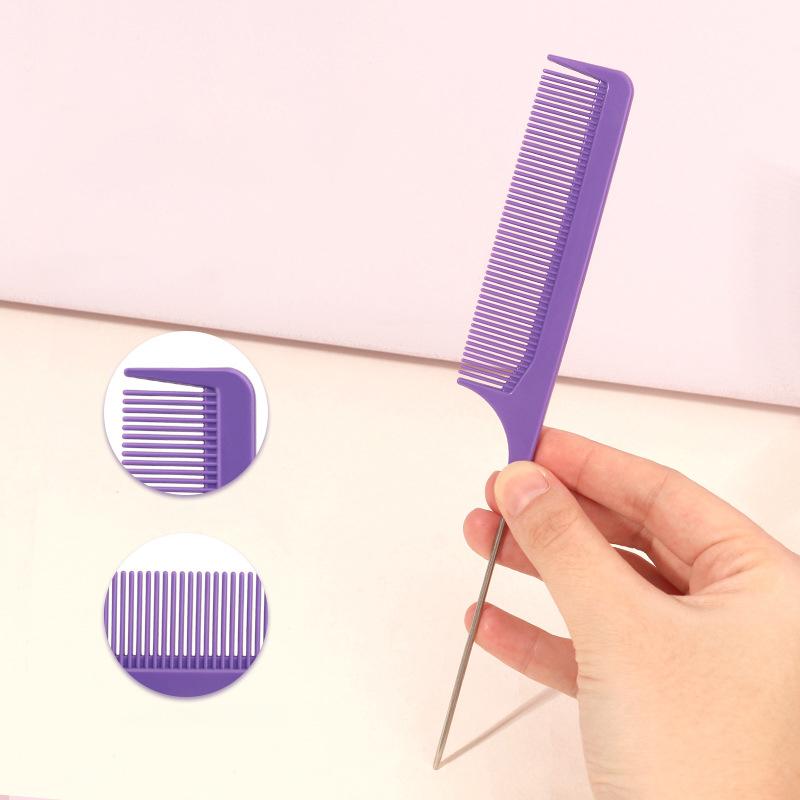 1 Professional Pointed Tail Comb Hair Salon Stainless Steel Comb Anti-static Dyeing Comb Styling Tool Special for Real Hair Wigs
